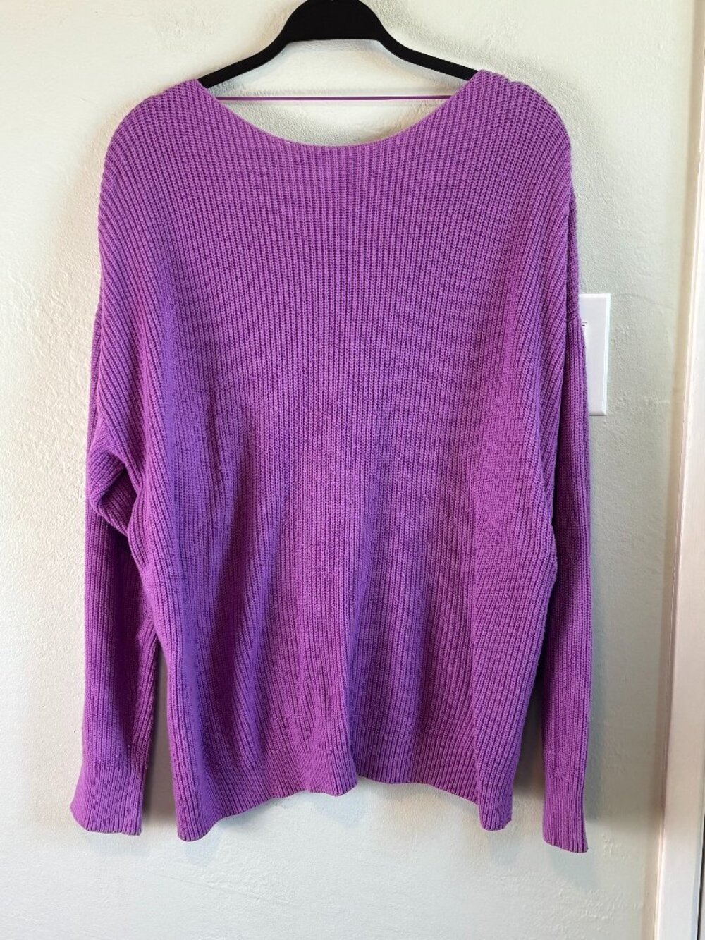 Bundle 2/$30! Halogen XL Orchid Purple Cotton Blend Crossover Back Sweater